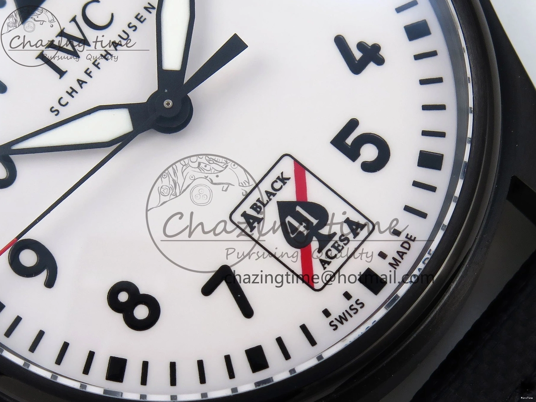 MIROTIME 0101 Pilot Black Ace BLSF 1:1 Best Edition White Lume Dial on Black Nylon Strap MIYOTA OnTrend 7021